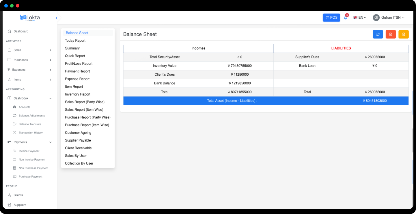 Lokta Accounting Dashboard